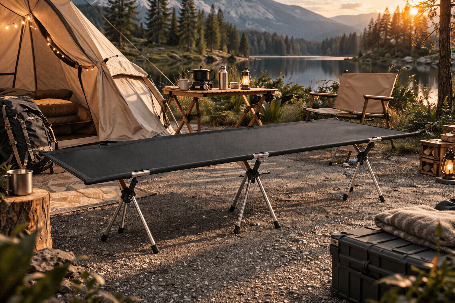 Lit de camp pliable