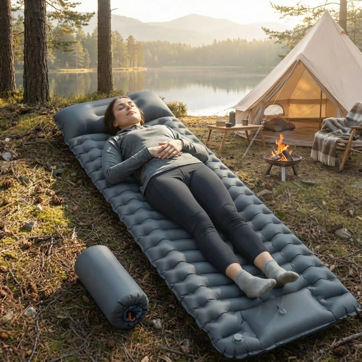 Matelas gonflable 1 personne | Camping Confort - Camping Aventurier