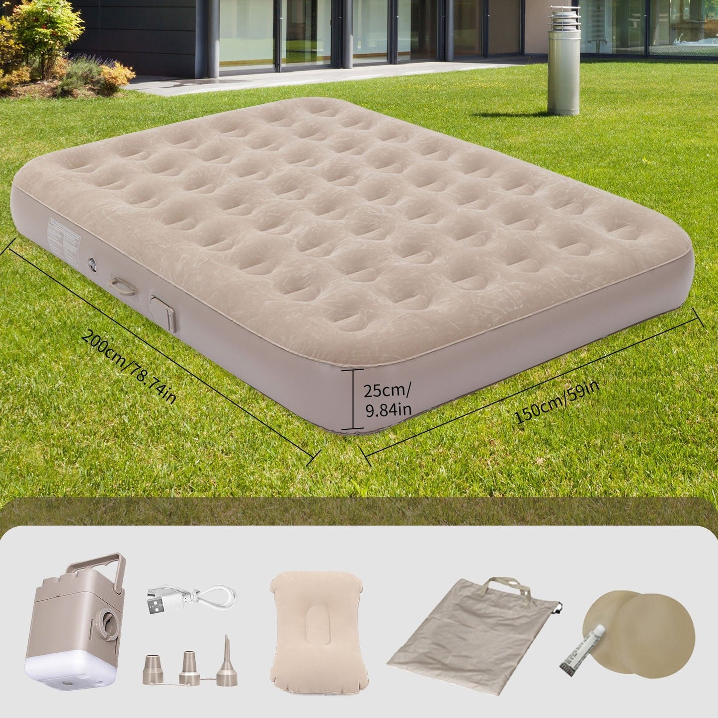 Matelas gonflable | Auto - Gonflant 2 Places - Camping Aventurier