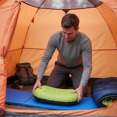 Coussin gonflable | Ultra - confort - Camping Aventurier