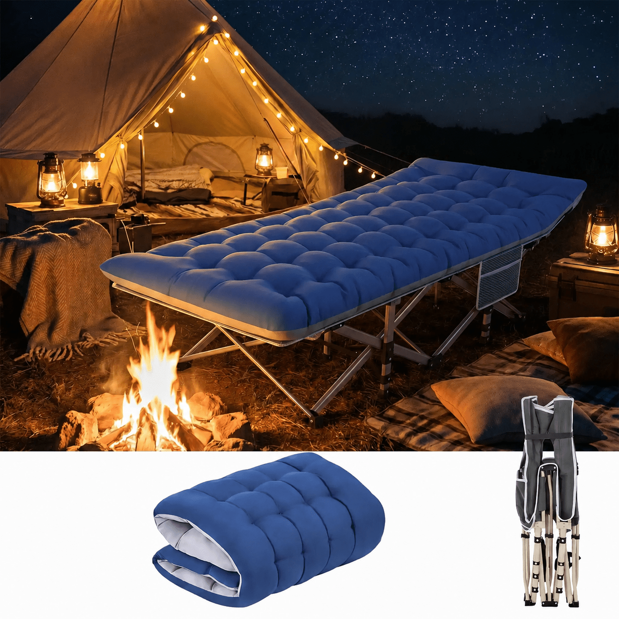 Lit de camp pliable | Ultra - Confort - Camping Aventurier