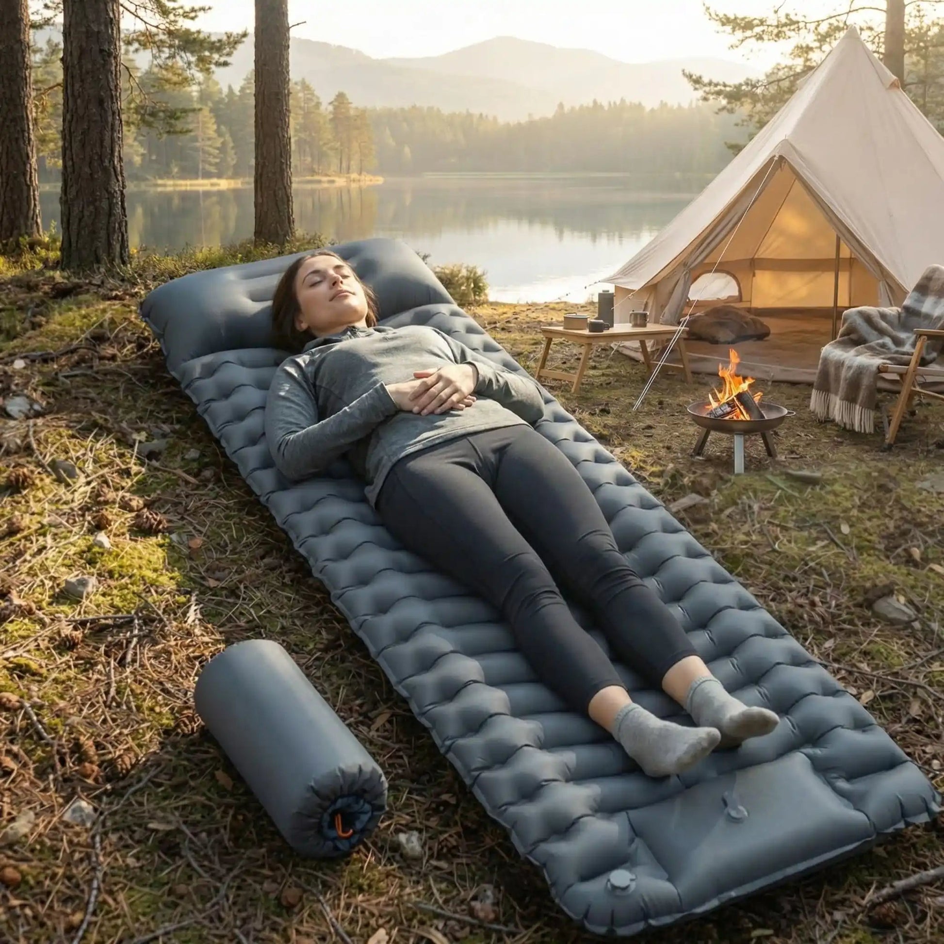 Matelas gonflable 1 personne | Camping Confort - Camping Aventurier