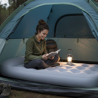 Matelas gonflable 1 personne | UltraConfort - Camping Aventurier
