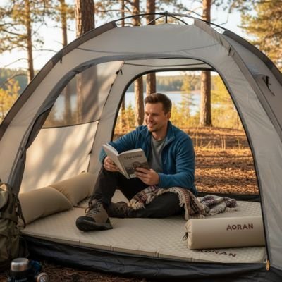 Matelas gonflable 2 personnes | Confort Premium - Camping Aventurier