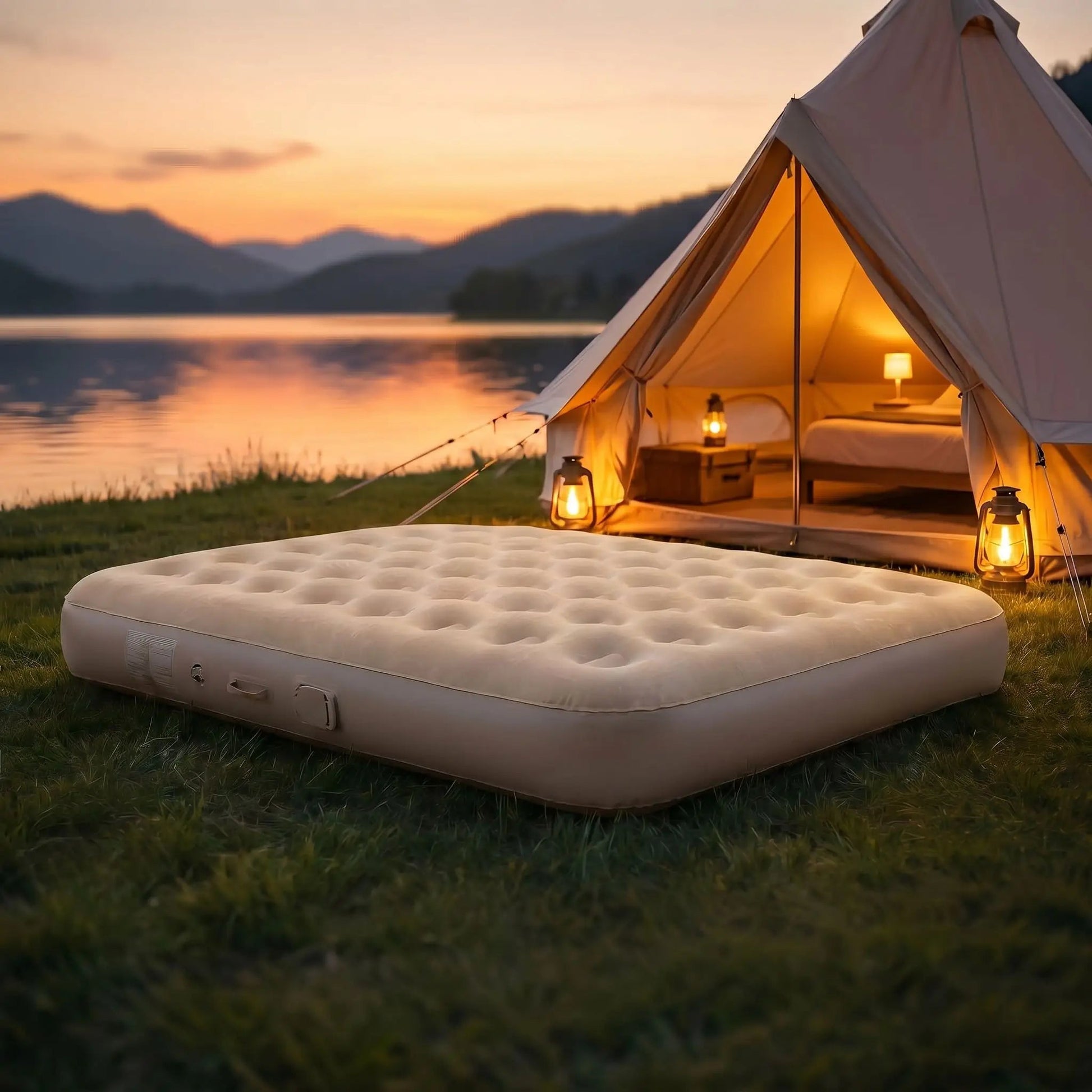 Matelas gonflable | Auto - Gonflant 2 Places - Camping Aventurier