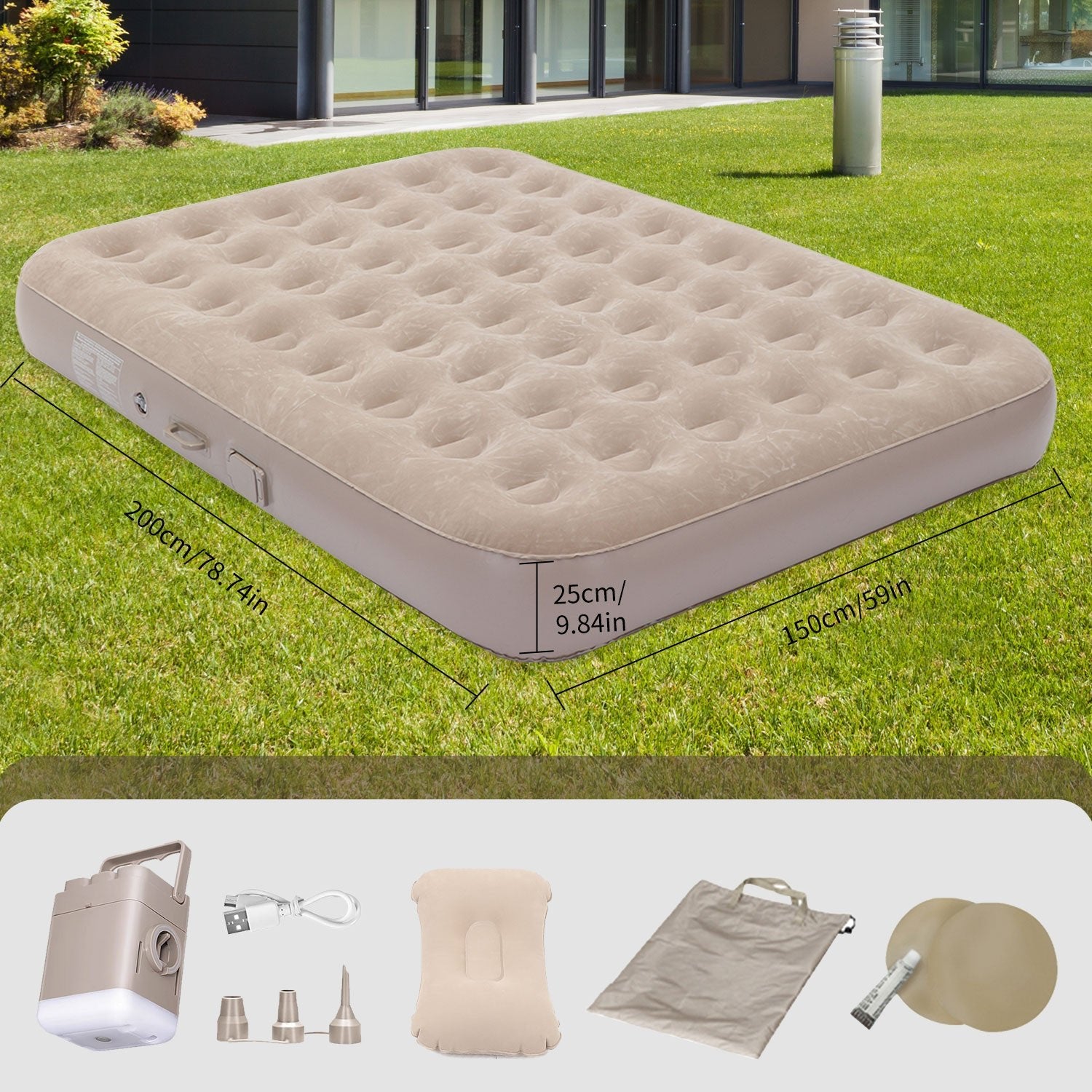 Matelas gonflable | Auto - Gonflant 2 Places - Camping Aventurier