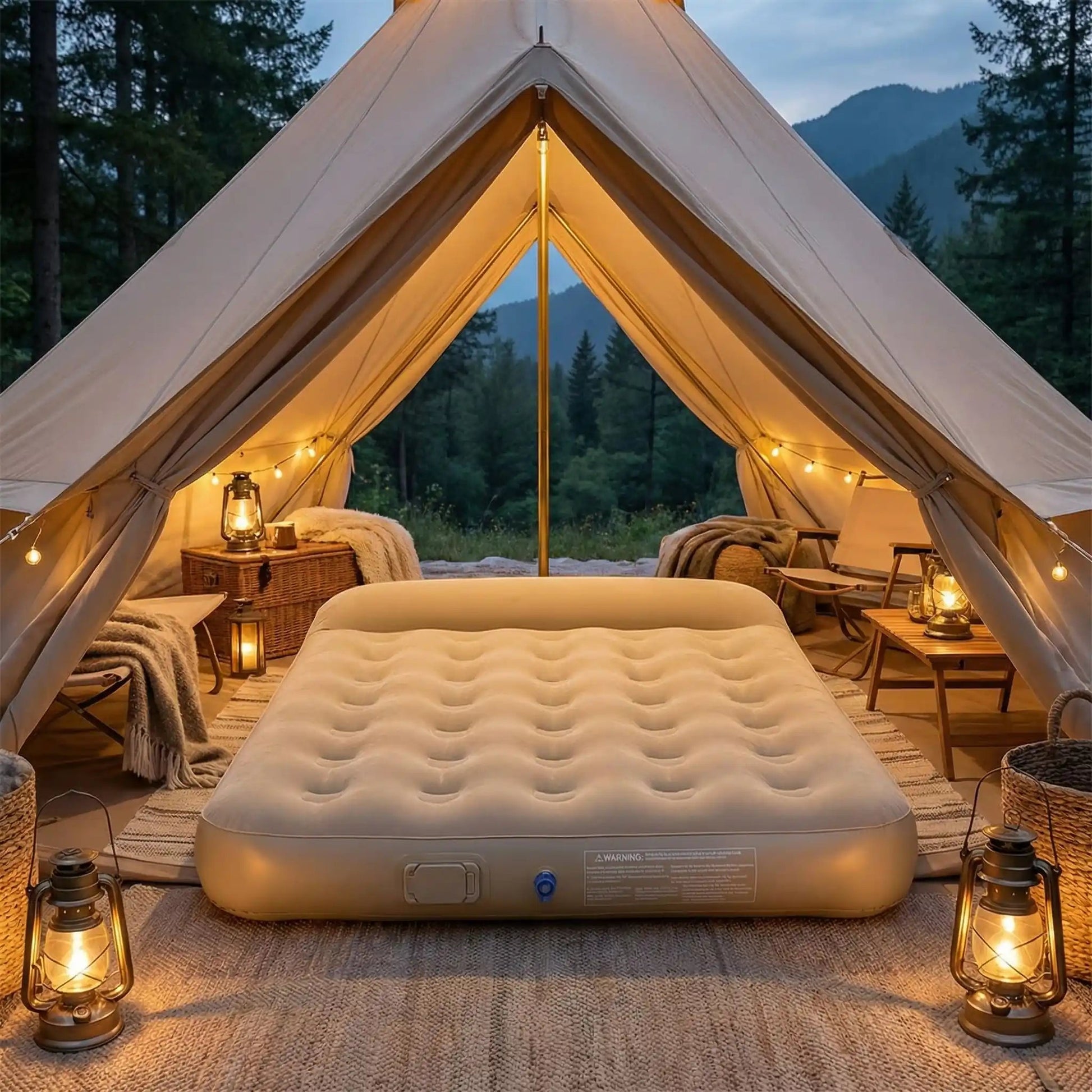 Matelas gonflable deux personnes | Auto - gonflant - Camping Aventurier