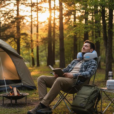 Oreiller de voyage | Forme en U - Camping Aventurier