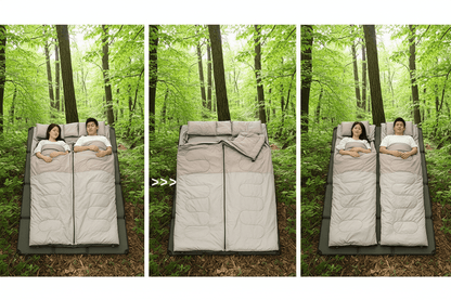 Sac de Couchage 2 saisons |Double Convertible – Printemps - Été - Camping Aventurier