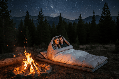 Sac de Couchage 2 saisons |Double Convertible – Printemps - Été - Camping Aventurier