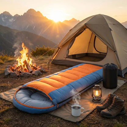 Sac de couchage 3 saisons | Confort 0-5°C - Camping Aventurier