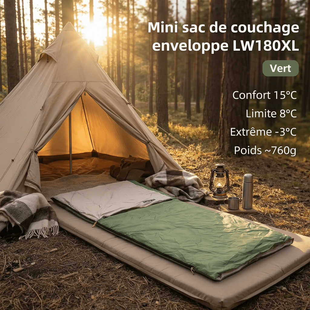 Sac de couchage 3 saisons | Ultra - léger 760g - Camping Aventurier